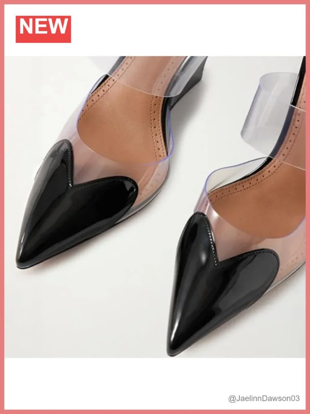 Wedge Sandals Slip On Pointed Toe High Heels Minimalist Transparent Strap Mule